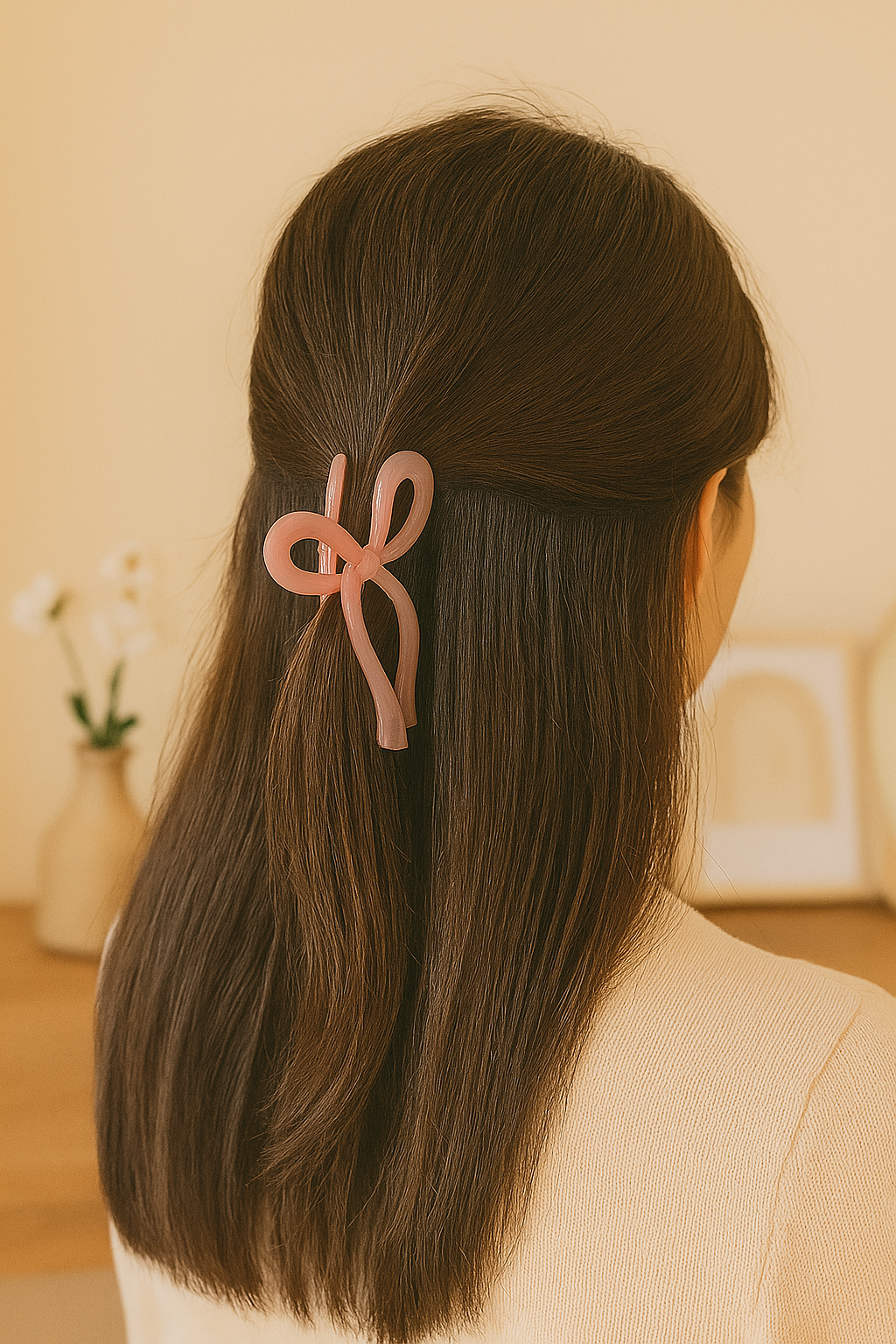 Glass Ribon Hair Clip