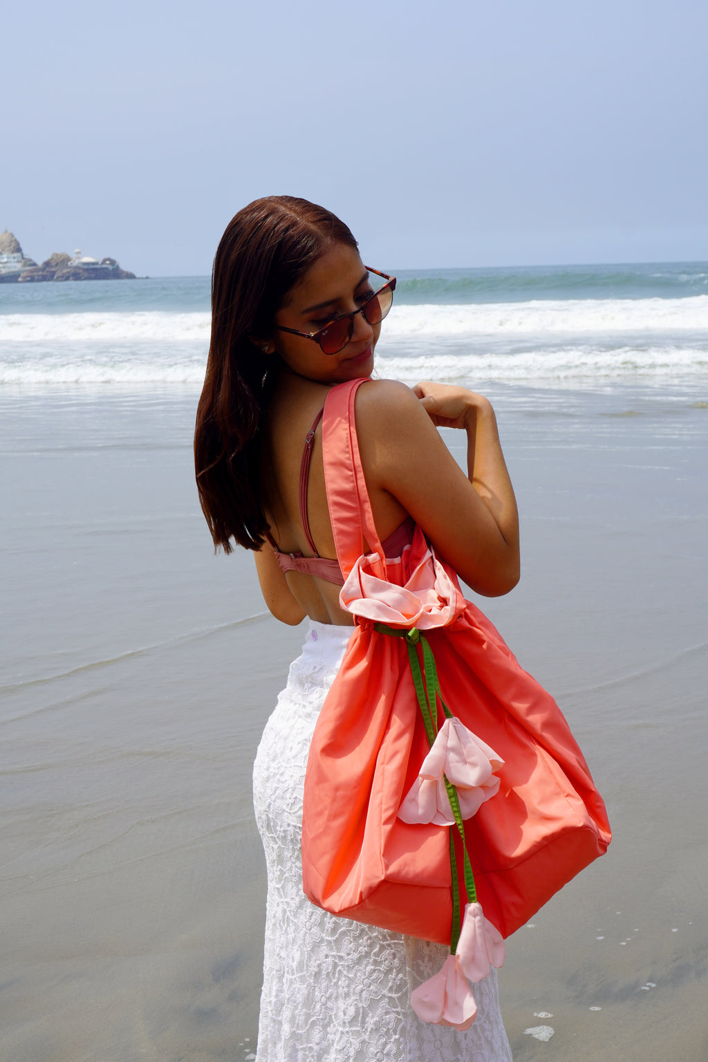 Summer Bloom Totebag Coral